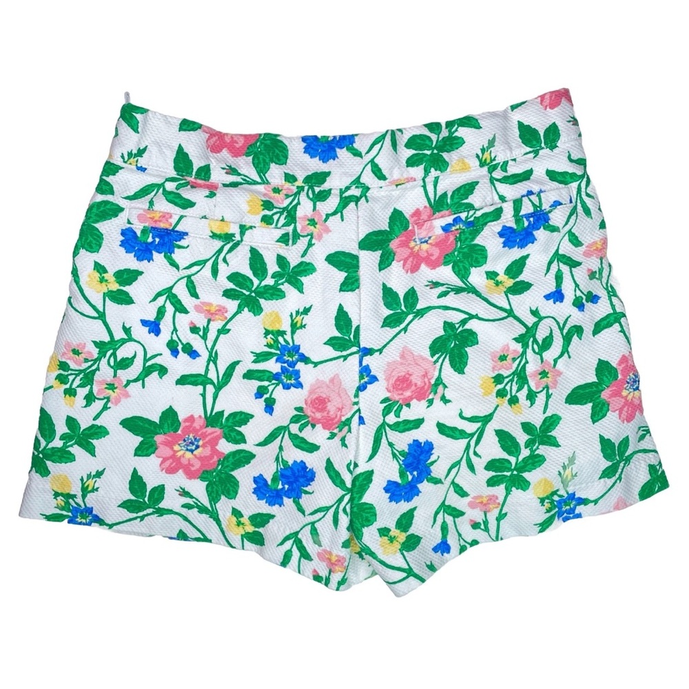 Janie and Jack Floral Cotton Pique Shorts Pink and Green